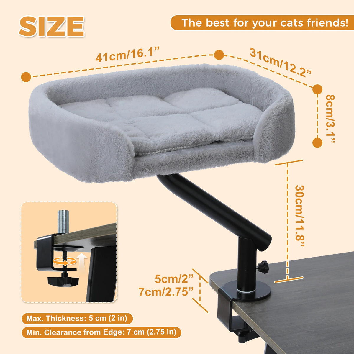 360° Rotatable Cat Bed Stand for