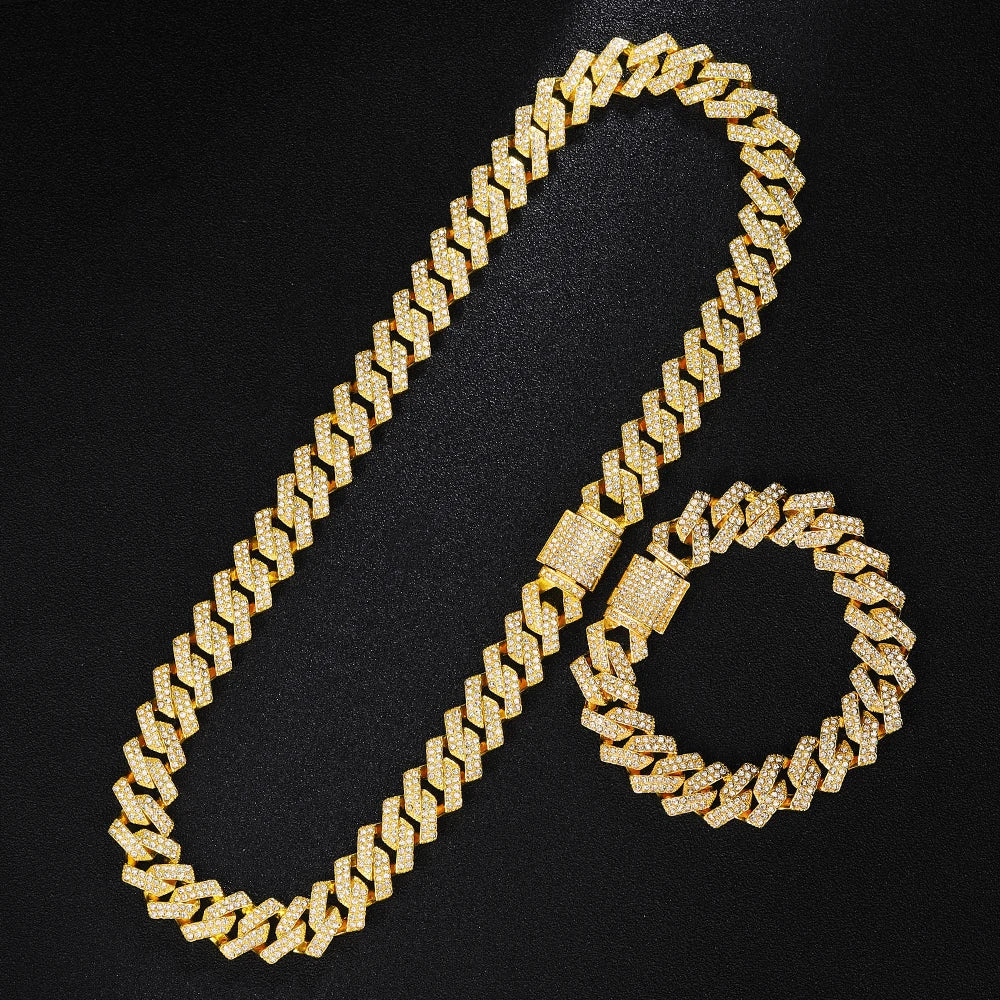 Gold Color Cuban Chain Watch for Men