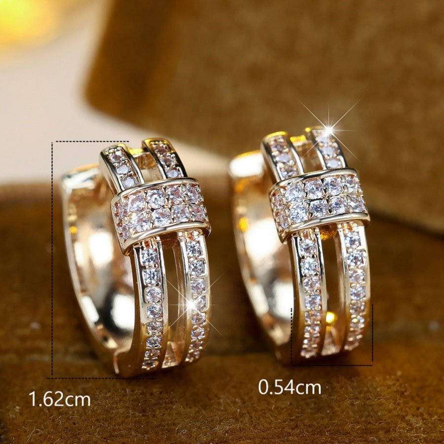 Zircon Earrings Trendy Vintage Light-luxury Style