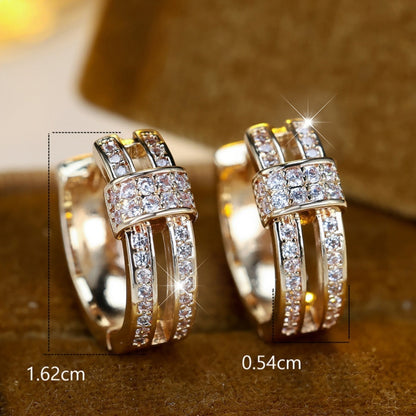 Zircon Earrings Trendy Vintage Light-luxury Style