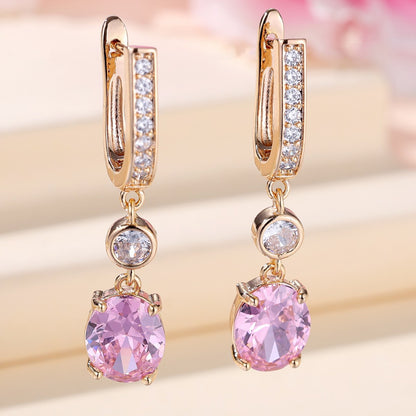 Micro Inlaid White Diamond Zircon Earrings