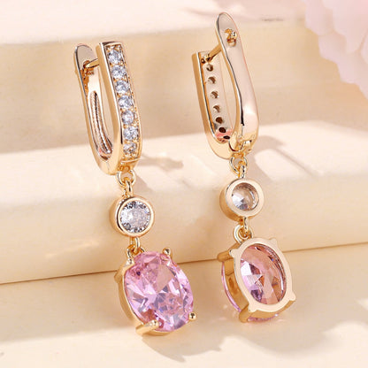 Micro Inlaid White Diamond Zircon Earrings