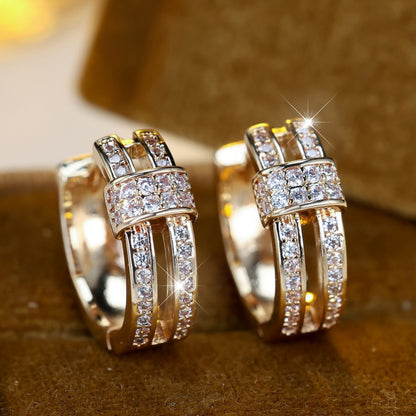 Zircon Earrings Trendy Vintage Light-luxury Style
