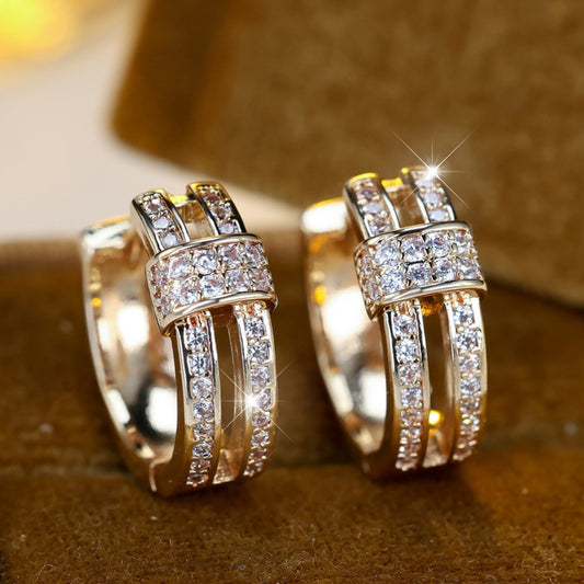 Zircon Earrings Trendy Vintage Light-luxury Style