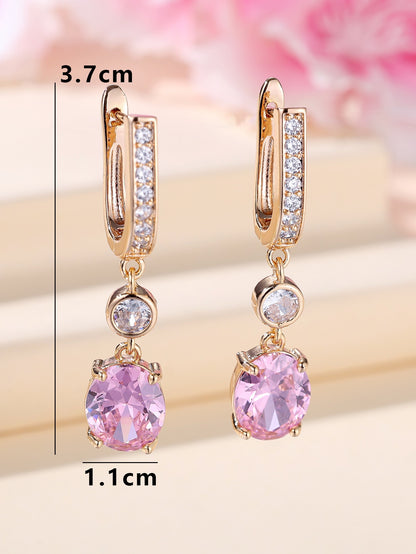 Micro Inlaid White Diamond Zircon Earrings