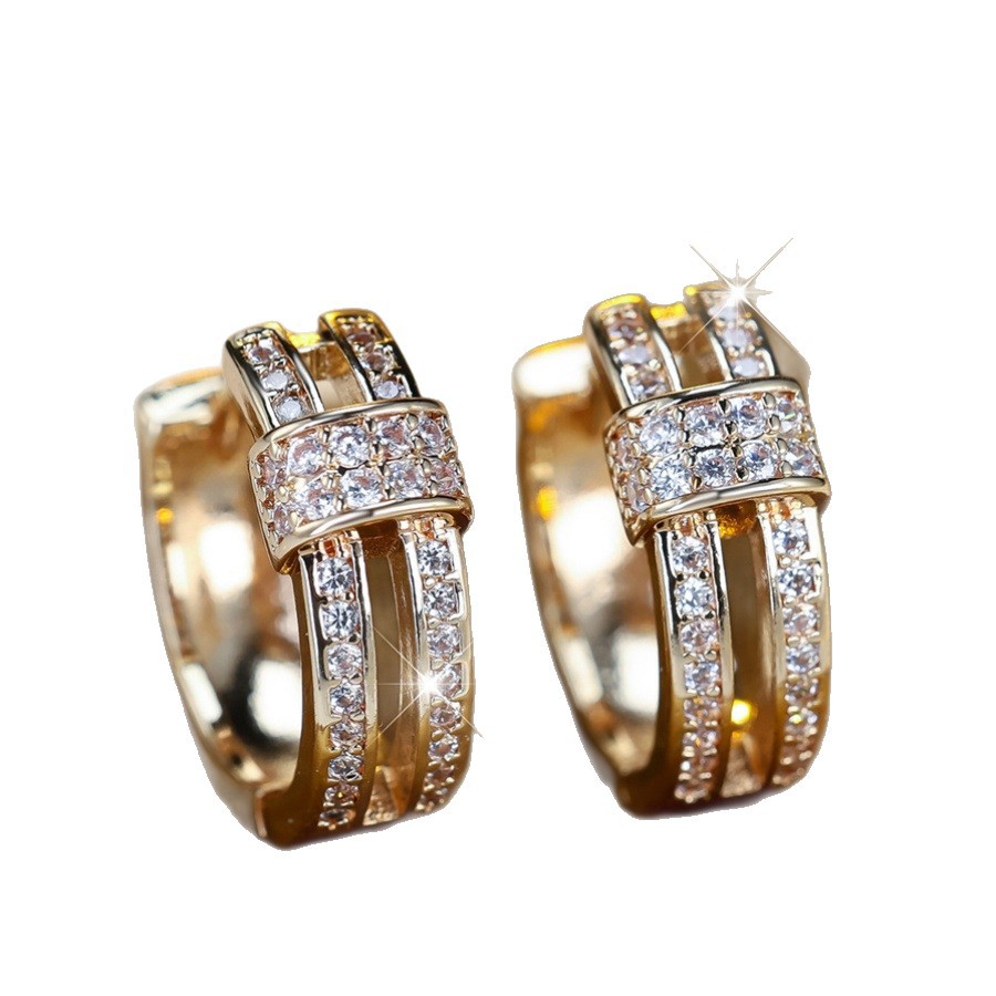 Zircon Earrings Trendy Vintage Light-luxury Style