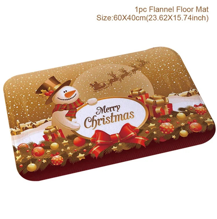 Christmas Door Mat Santa Claus Outdoor Carpet