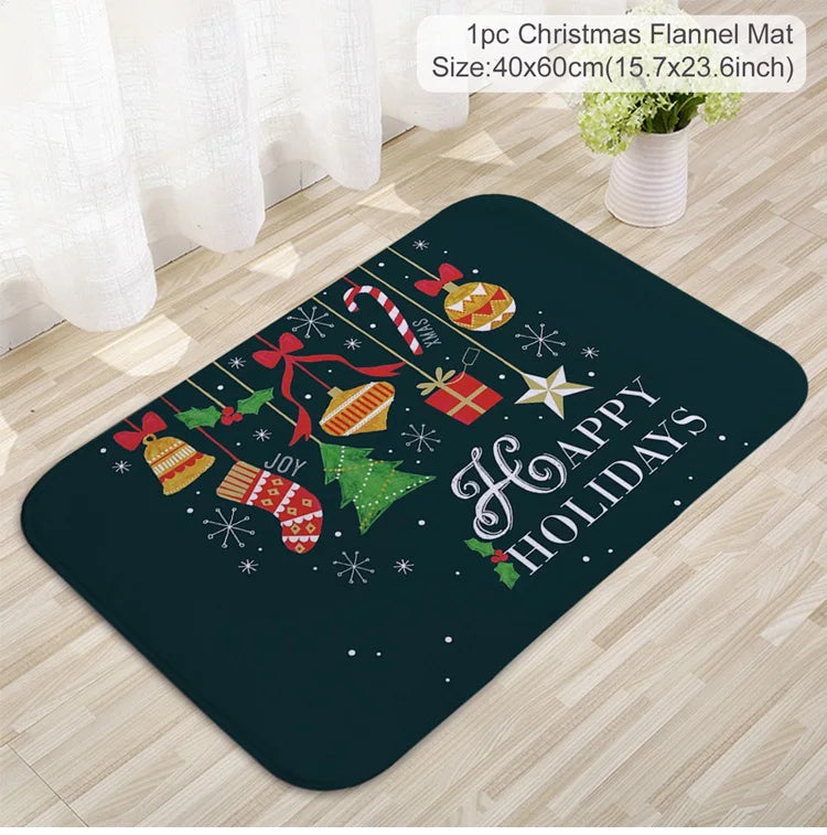 Christmas Door Mat Santa Claus Outdoor Carpet