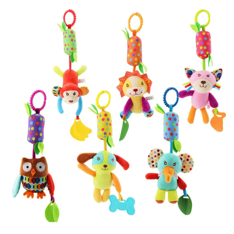 Good Quality Newborn Baby Rattles Plush Stroller Cartoon Animal