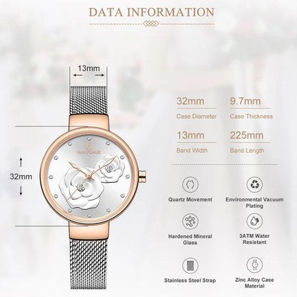 NAVIFORCE Women Watch Top Luxury Brand Steel