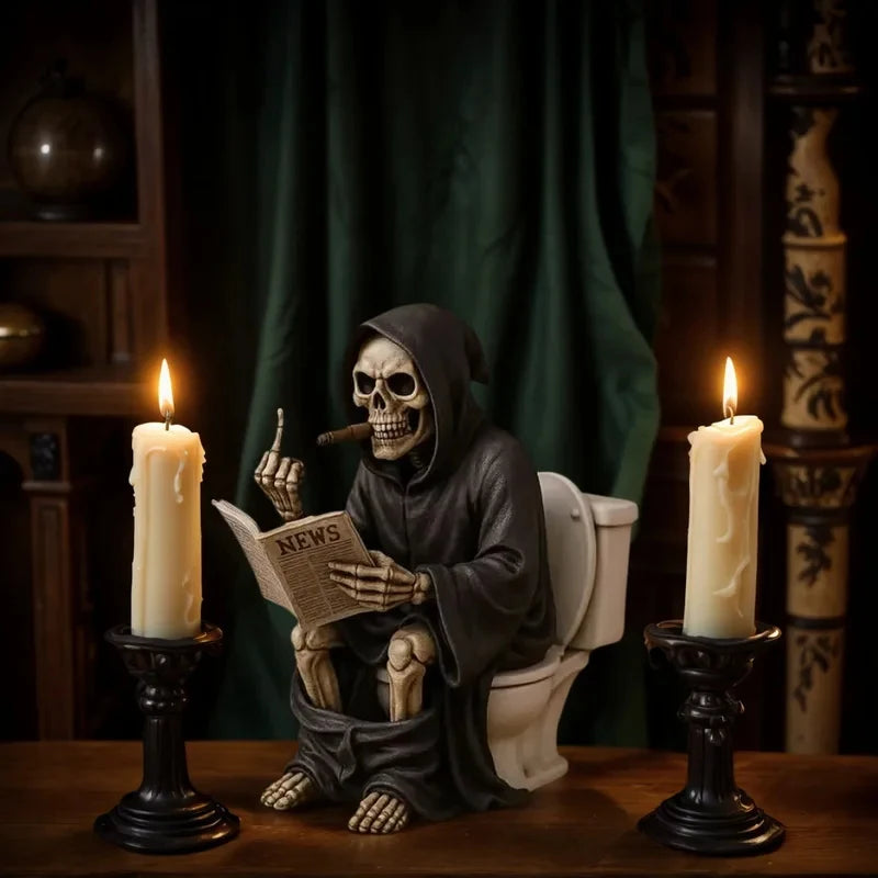 Funny Grim Reaper Toilet Statue 💀