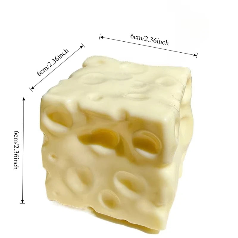 Vaseline Jumbo Cheese Cube Stress Ball - Large Shapeable Non-Bounce Fidget Toy for Anti-Stress And Sensory Play Festival Gift Id