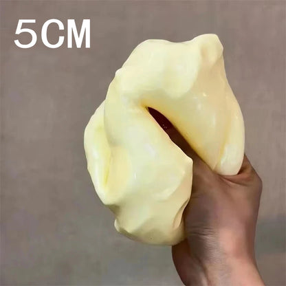 Vaseline Jumbo Cheese Cube Stress Ball - Large Shapeable Non-Bounce Fidget Toy for Anti-Stress And Sensory Play Festival Gift Id