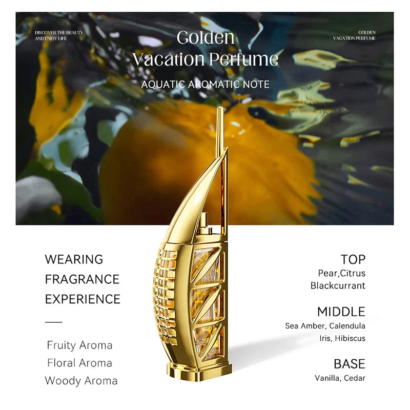 MORAKOT Golden Vacation Unisex Perfume Long Lasting 75ml Eau De Toilette Gender Neutral Fresh Scent For Men Women Gift