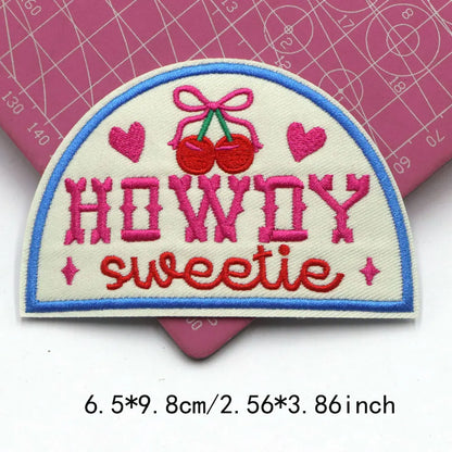 1PC Christmas Patches Iron on Patches For Clothing Chenille Embroidered Patch DIY Applique Patches With Gold Edge Patch