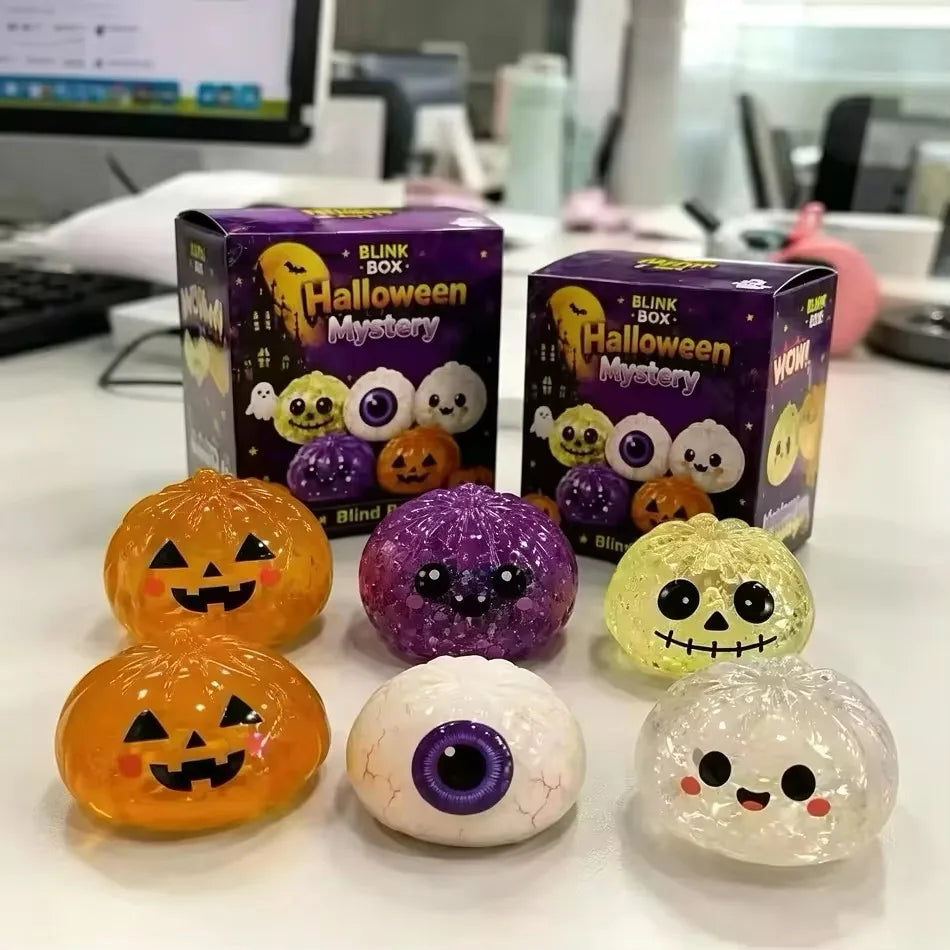 New Halloween Ghost DumplingsToy Soft Slow Resilience Squishy Toy Fidget Steamed Stuffed Bun Squishy Pinch Le