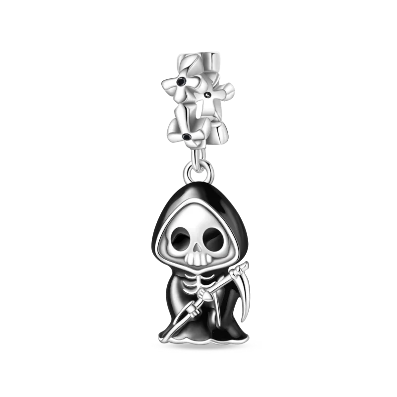 Original Charms Bead 925 Sterling Silver Horror Nun Grim Reaper Poison Apple Halloween Pendants Fit Bracelet DIY Jewelry Marking