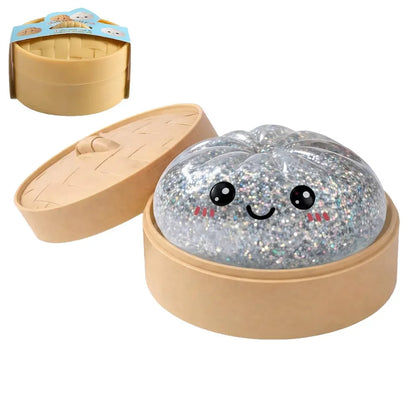 Halloween Ghost DumplingsToy Soft Slow Resilience Squishy Toy Fidget with Steamer Steamed Stuffed Bun Squishy Pinch Le