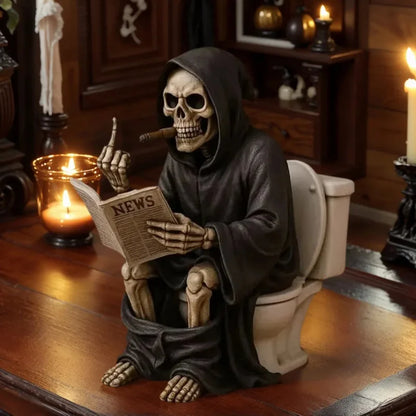 Funny Grim Reaper Toilet Statue 💀