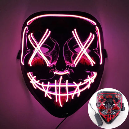 Cool Neon Light up Fox Mask Men Halloween Luminous Disguise Masks Glow in the Dark Cosplay Costume Trick or Treat Decoration