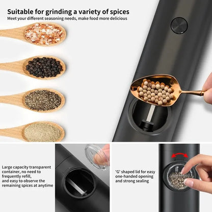 Electric Automatic Spices Grinder With LED Light