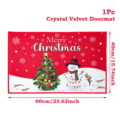 Christmas Door Mat Santa Claus Outdoor Carpet