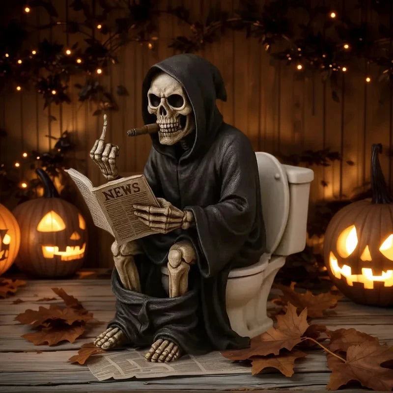 Funny Grim Reaper Toilet Statue 💀