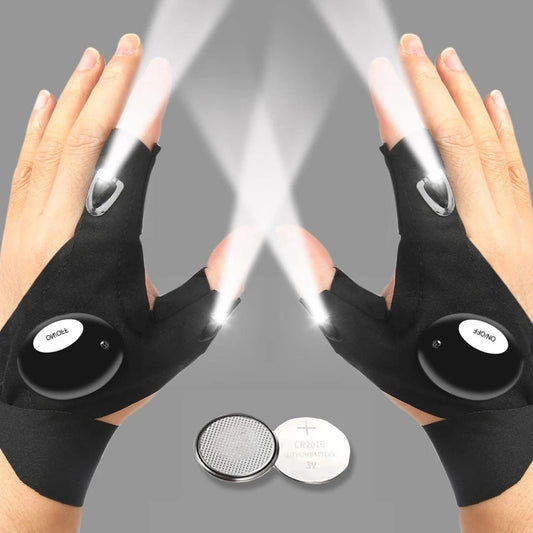 Night LED Half Finger Glove for Men & Women Outdoor & Waterproof