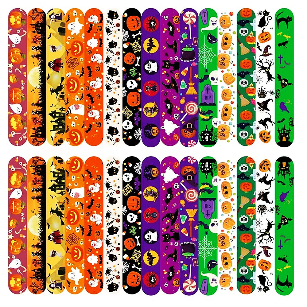 20/50Pcs Halloween Christmas Pattern Wristband Decoration Toys Kids Birthday Party Gifts Pinata Filler New Year's Party Favors