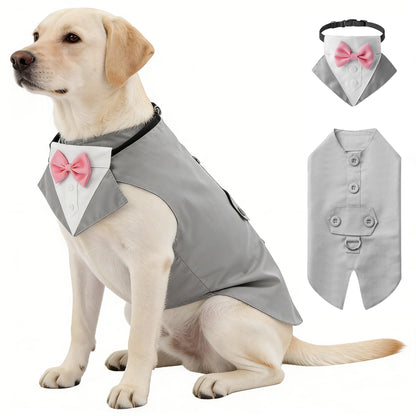 Formal Dog Elegant Suit and Colar Bandana Set