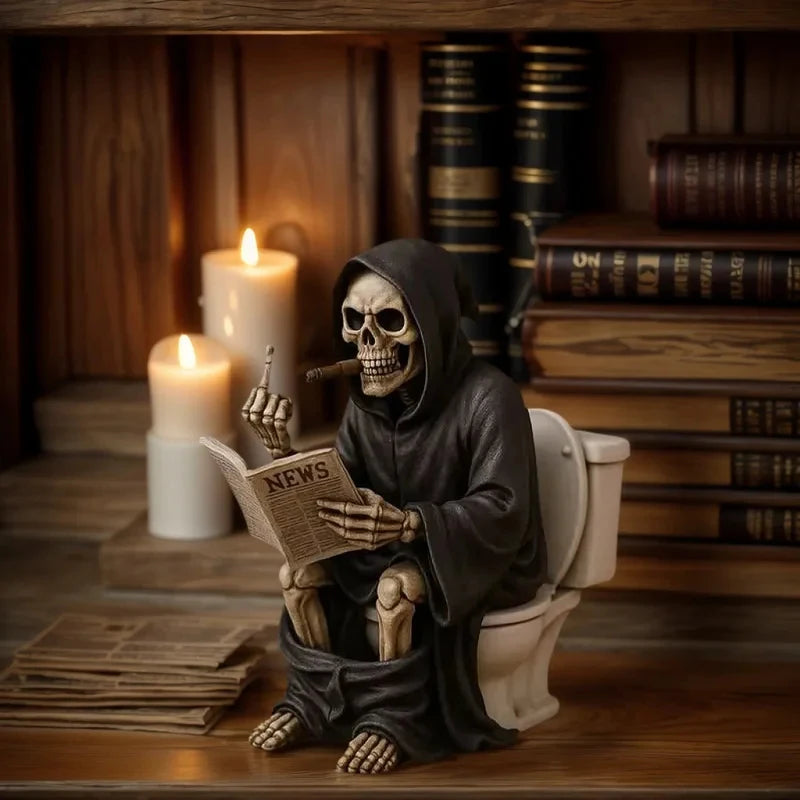 Funny Grim Reaper Toilet Statue 💀
