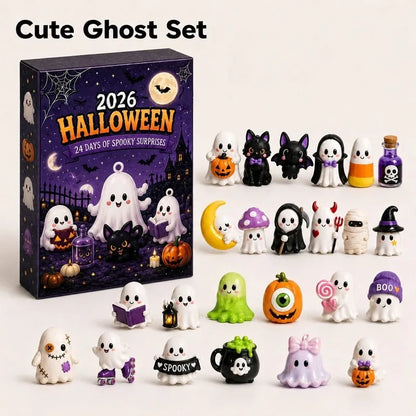 2026 Halloween Advent Calendar 24 Days Countdown 24pcs Horror Movie Mini Figures Set Desktop Home Party Decoration Surprise Gift