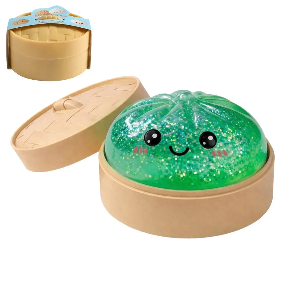 Ocean Halloween Ghost DumplingsToy Soft Slow Resilience Squishy Toy Fidget with Steamer Steamed Stuffed Bun Squishy Pinch Le