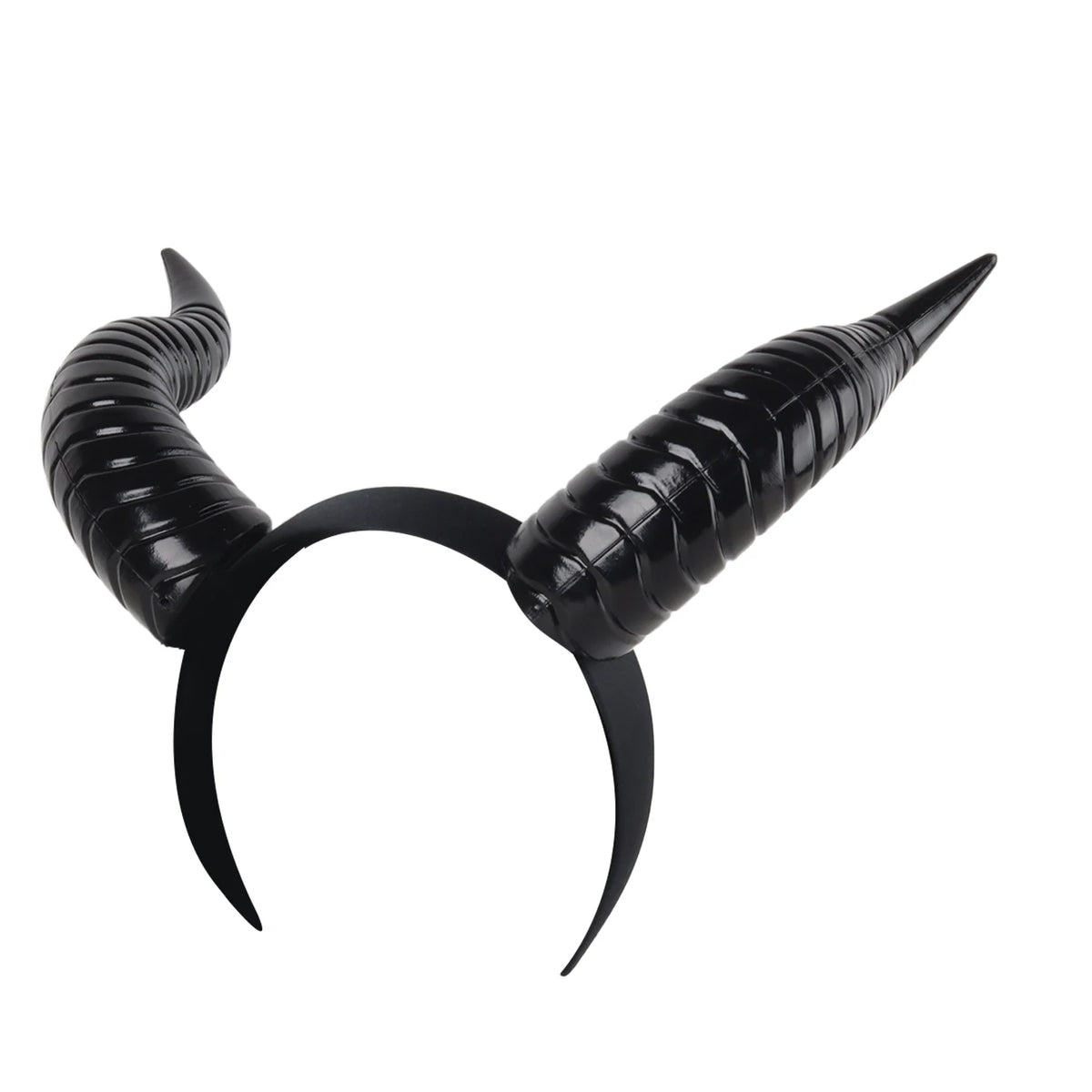 Black Queen Demon Horns Headpiece Cosplay Animal Antelope Cow Devil Headwear Halloween Carnival Party Costumes Props Gifts