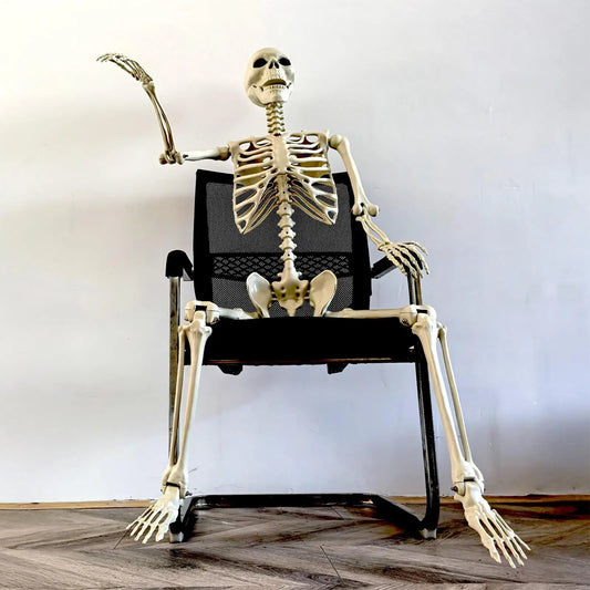 Halloween Realistic Body Bones  with Posable Joints Simulation Skull Ornament Haunted House Horror Props Garden Decor Decorative