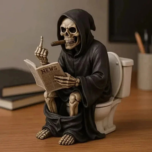 Funny Grim Reaper Toilet Statue 💀