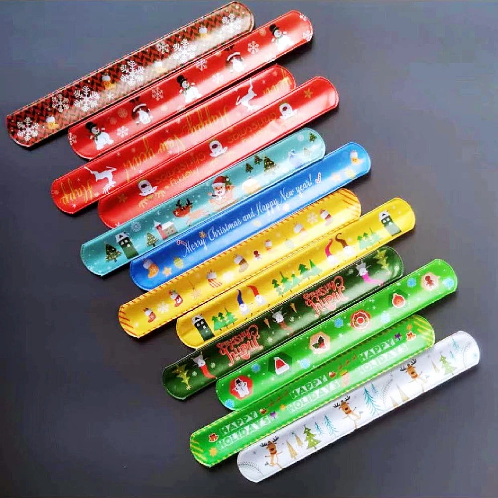 20/50Pcs Halloween Christmas Pattern Wristband Decoration Toys Kids Birthday Party Gifts Pinata Filler New Year's Party Favors