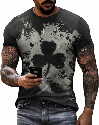 3D Poker Shirt Men Funny Graphic Tee Vintage Short Sleeve Tshirt Casual Summer Workout Tops 2026 Fashion Streetwear Clothes