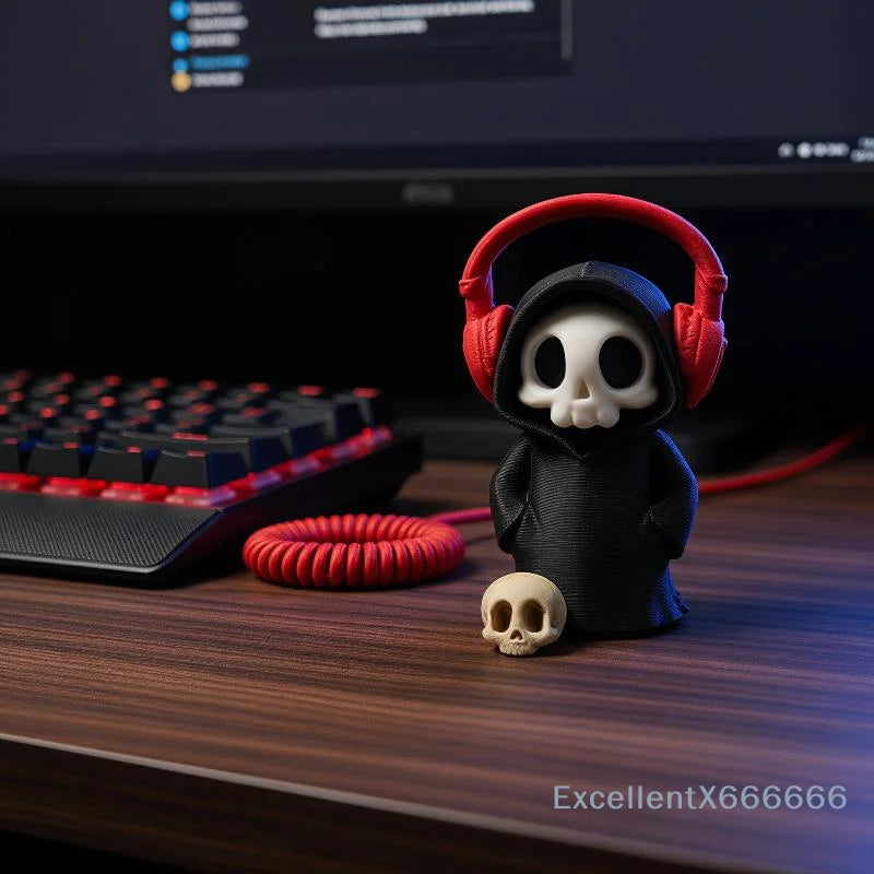 Gothic Grim Reaper Figurines, Cute Skeleton Desk Decor, Skeleton Statue, Spooky Small Halloween Ornament, Halloween Gift