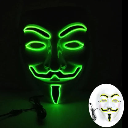 Cool Neon Light up Fox Mask Men Halloween Luminous Disguise Masks Glow in the Dark Cosplay Costume Trick or Treat Decoration