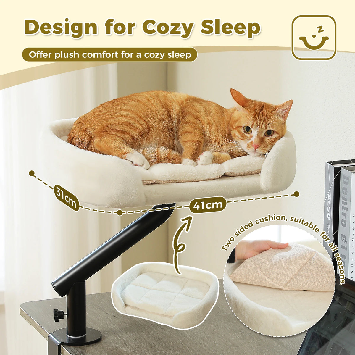 360° Rotating Cat Desk Bed 🐱