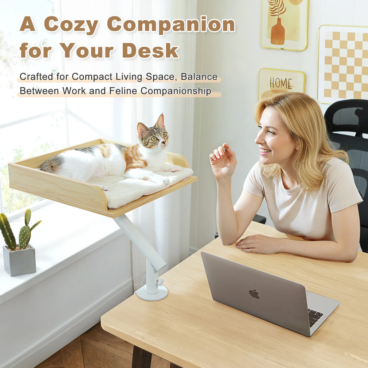 360° Rotating Cat Desk Bed 🐱