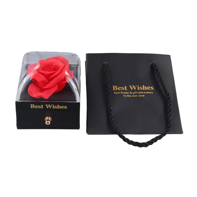 New Rose Flower Jewelry Box for Necklaces