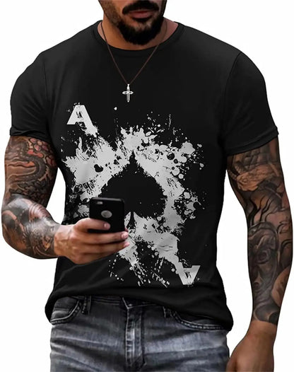3D Poker Shirt Men Funny Graphic Tee Vintage Short Sleeve Tshirt Casual Summer Workout Tops 2026 Fashion Streetwear Clothes