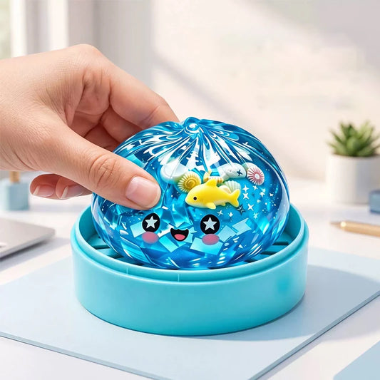 Ocean Halloween Ghost DumplingsToy Soft Slow Resilience Squishy Toy Fidget with Steamer Steamed Stuffed Bun Squishy Pinch Le
