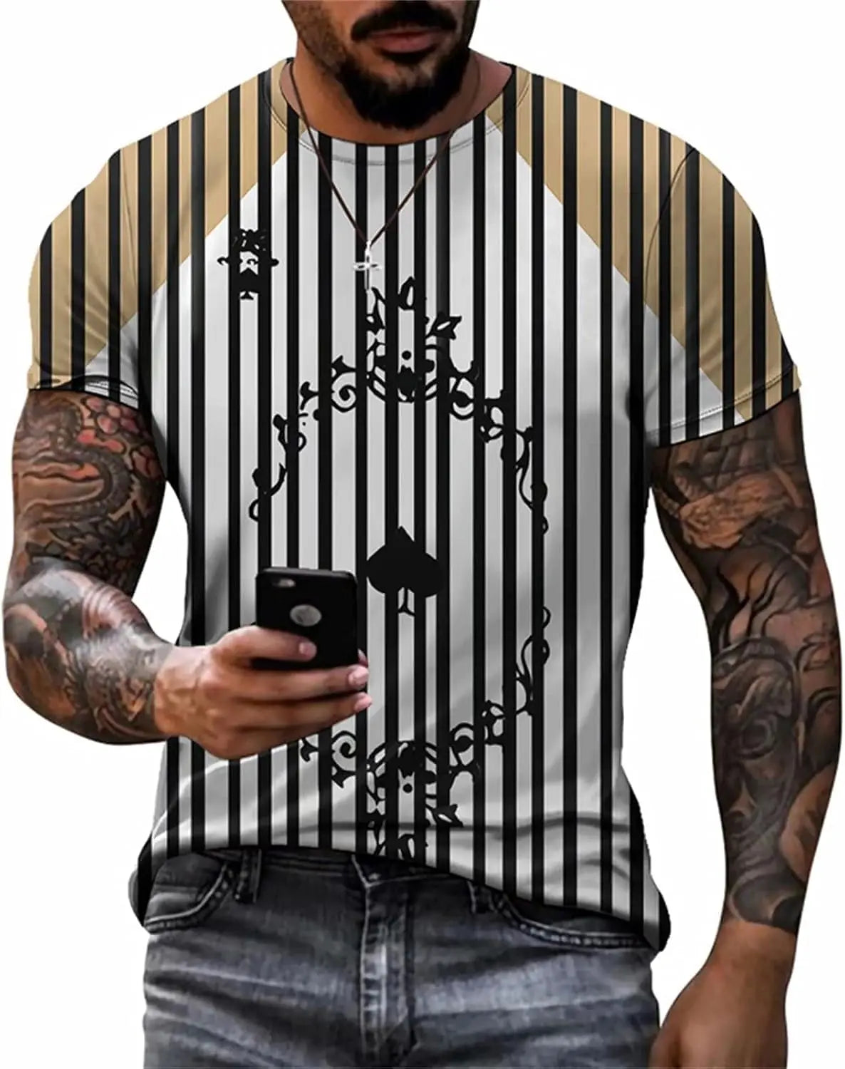 3D Poker Shirt Men Funny Graphic Tee Vintage Short Sleeve Tshirt Casual Summer Workout Tops 2026 Fashion Streetwear Clothes