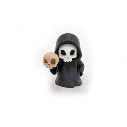 Gothic Grim Reaper Figurines, Cute Skeleton Desk Decor, Skeleton Statue, Spooky Small Halloween Ornament, Halloween Gift