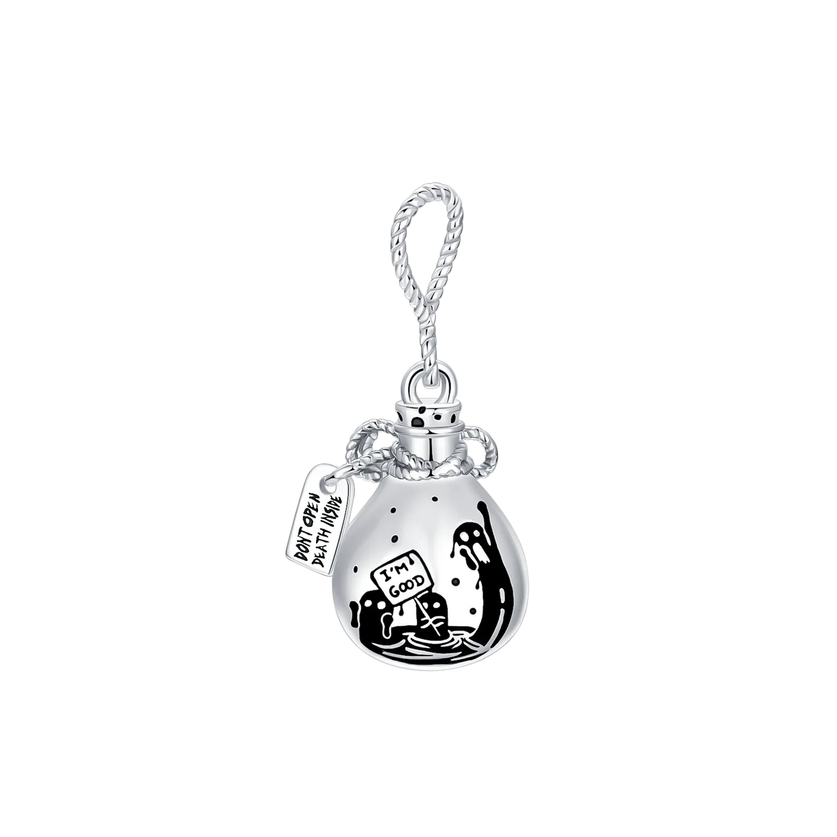 Original Charms Bead 925 Sterling Silver Horror Nun Grim Reaper Poison Apple Halloween Pendants Fit Bracelet DIY Jewelry Marking