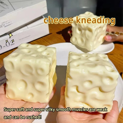 Vaseline Jumbo Cheese Cube Stress Ball - Large Shapeable Non-Bounce Fidget Toy for Anti-Stress And Sensory Play Festival Gift Id