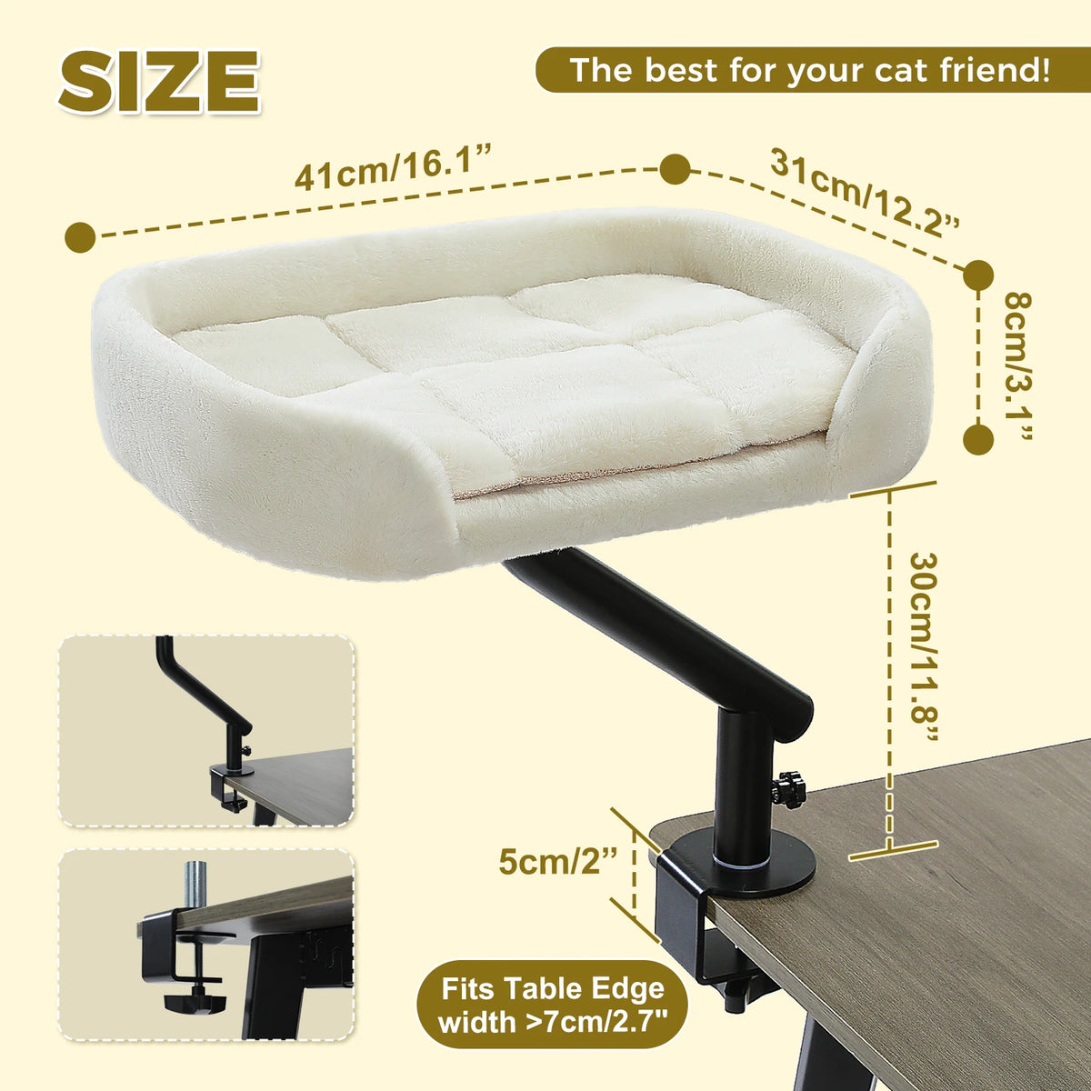 360° Rotating Cat Desk Bed 🐱